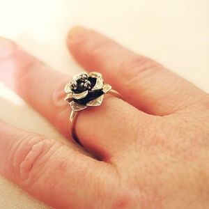 14k gold diamond and Rose Anniversary Ring ☆1969VINTAGE☆